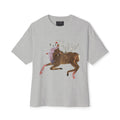 The Wolf And The Raven – The Stag Hand-Drawn Graphic Tee | Forest Art Oversized Boxy T-Shirt