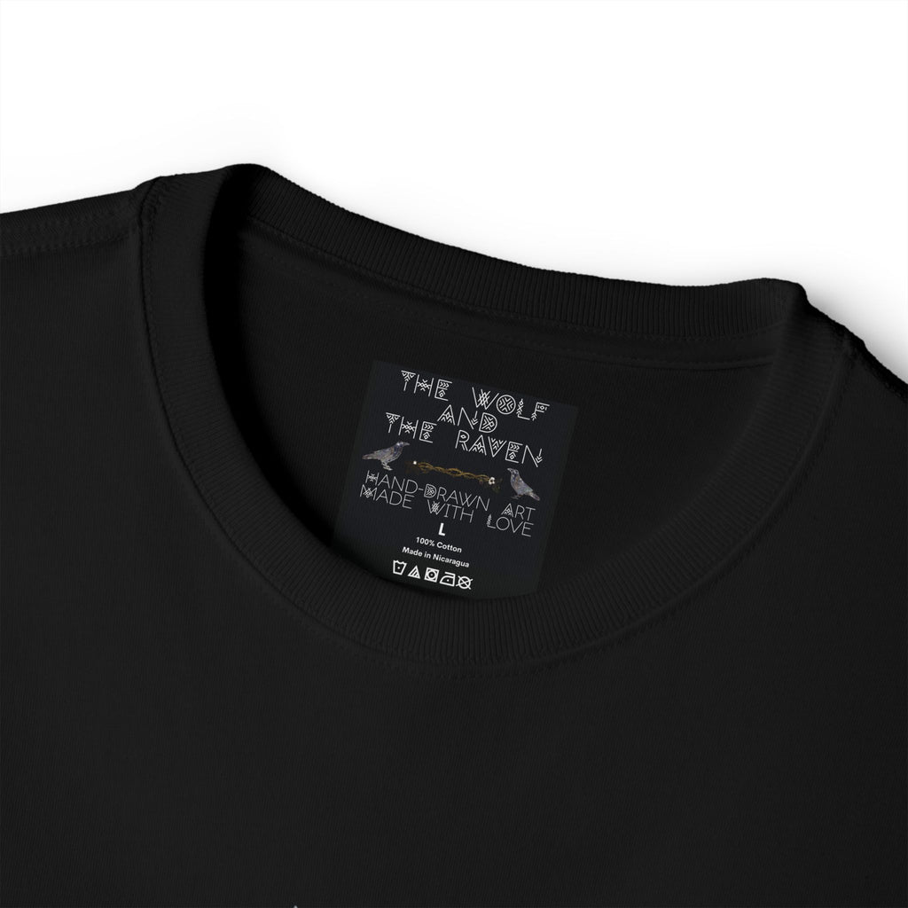 The Wolf And The Raven – The Stag Hand-Drawn Graphic Tee | Forest Art Oversized Boxy T-Shirt