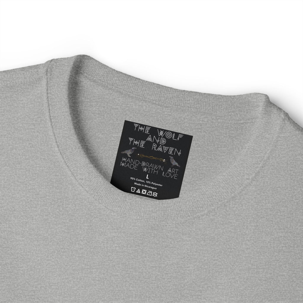 The Wolf And The Raven – The Stag Hand-Drawn Graphic Tee | Forest Art Oversized Boxy T-Shirt