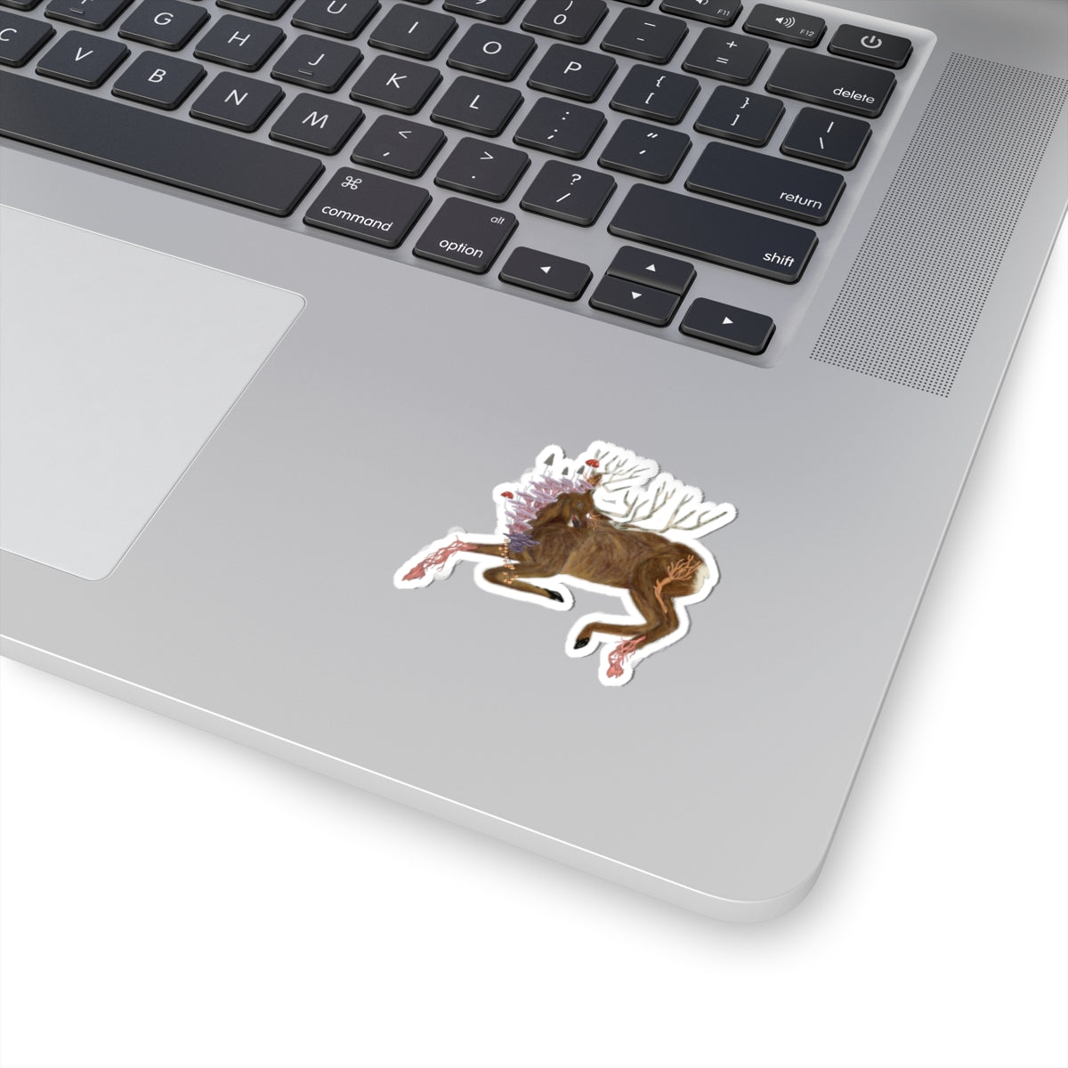 The Wolf And The Raven – The Stag Hand-Drawn Vinyl Sticker | Forest Art Kiss-Cut Sticker