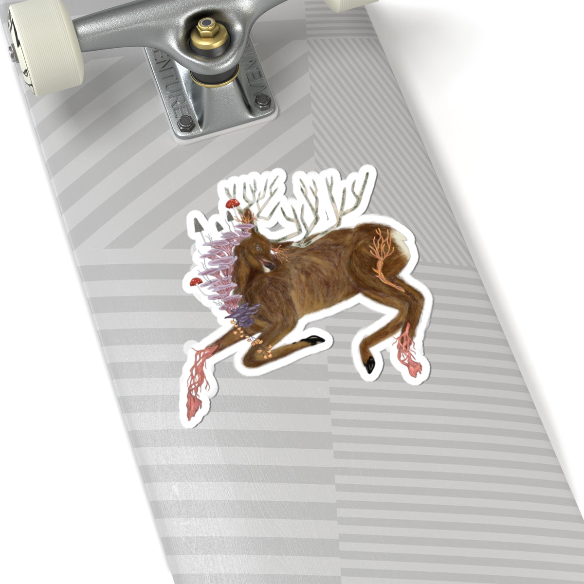 The Wolf And The Raven – The Stag Hand-Drawn Vinyl Sticker | Forest Art Kiss-Cut Sticker