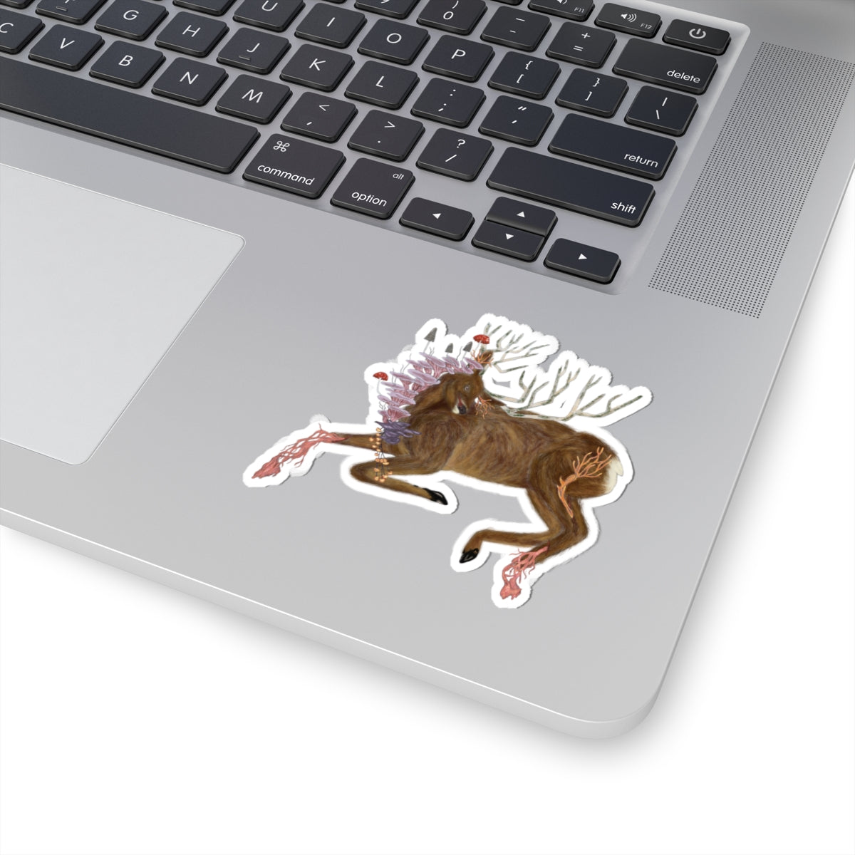 The Wolf And The Raven – The Stag Hand-Drawn Vinyl Sticker | Forest Art Kiss-Cut Sticker